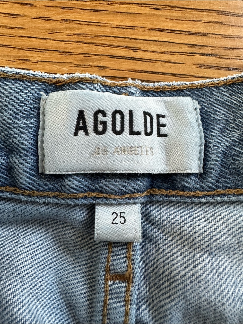 Agolde Lana Straight Leg Jean- Light Blue Wash Size 25 - Picture 9 of 15